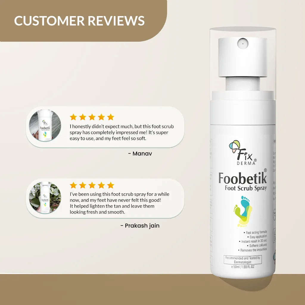 Fixderma Foobetik Foot Scrub Spray | For at-home foot scrub for cracked heels, 50ml - Image 4 - Buy from Indicrest