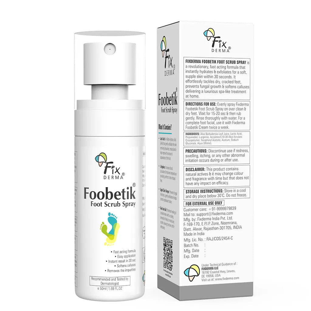 Fixderma Foobetik Foot Scrub Spray and Foot Cream | Foot Care Combo for Dry, Dull & Cracked Feet, 100ml - Image 7 - Buy from Indicrest