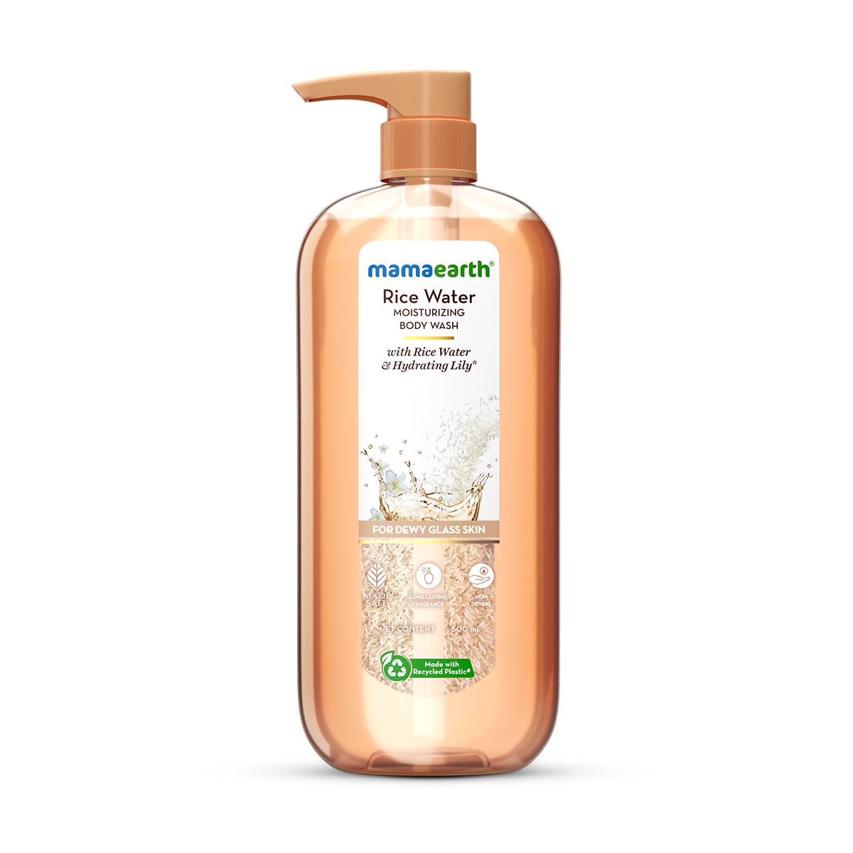 Mamaearth Rice Water Moisturizing Body Wash with Rice Water & Hydrating Lily for Dewy Glass Skin, 500ml - Image 6 - Buy from Indicrest