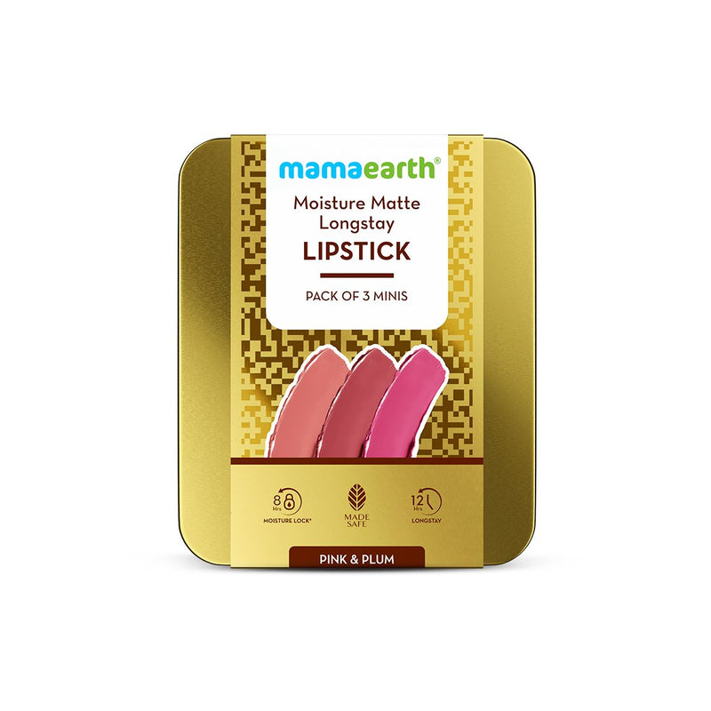 Mamaearth Matte Long Stay Lipstick Gift Set, Pink & Plum - Buy from Indicrest