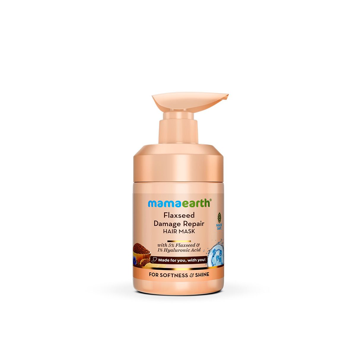 Mamaearth Flaxseed Damage Repair Hair Mask with 5% Flaxseed, 1% Hyaluronic Acid, Ceramides for Softness & Shine, 300ml - Image 8 - Buy from Indicrest