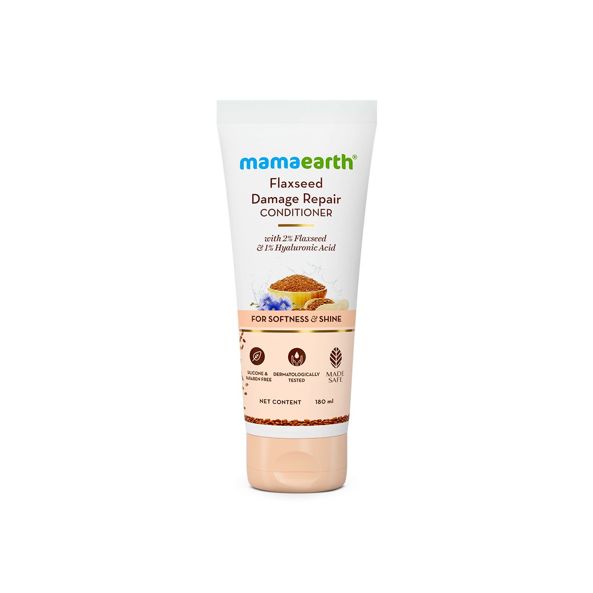 Mamaearth Flaxseed Damage Repair Conditioner with 2% Flaxseed & 1 % Hyaluronic Acid for Softness & Shine -180 ml - Image 8 - Buy from Indicrest