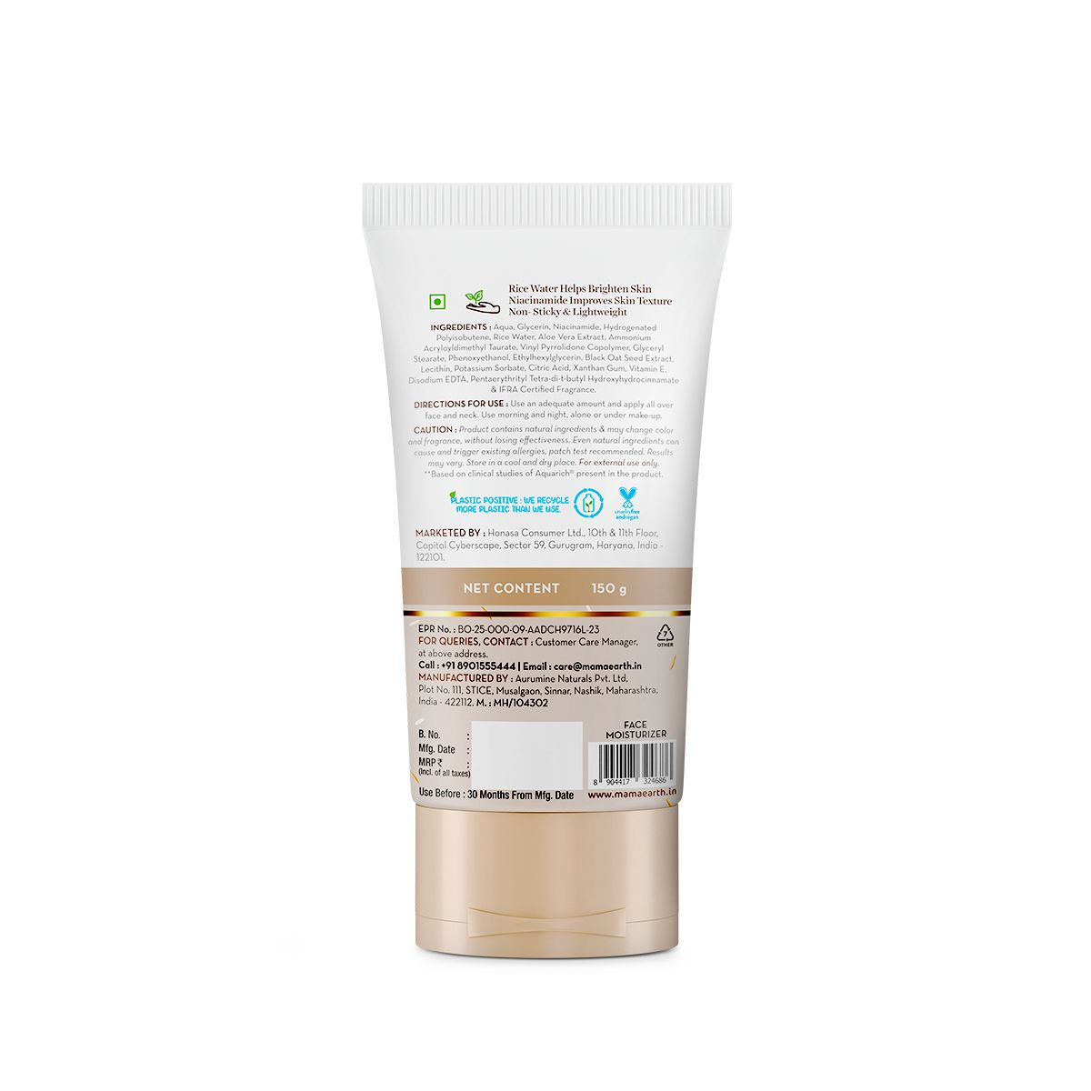 Mamaearth Rice Oil-Free Face Moisturizer With Rice Water & Niacinamide for Glass Skin, 150g - Image 7 - Buy from Indicrest