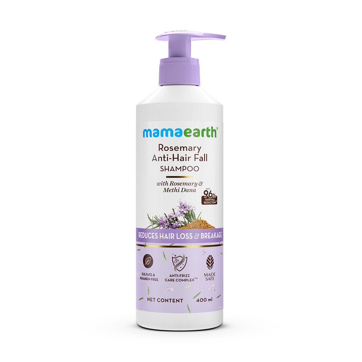 Mamaearth Rosemary Anti-Hair Fall Shampoo with Rosemary & Methi Dana for Reducing Hair Loss & Breakage, 400ml - Image 10 - Buy from Indicrest