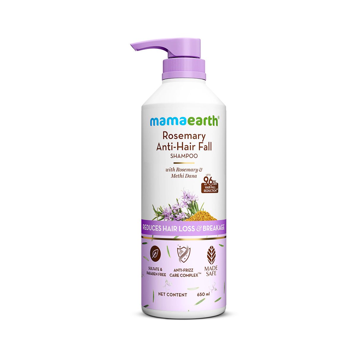 Mamaearth Rosemary Anti-Hair Fall Shampoo with Rosemary & Methi Dana for Hair Loss & Breakage Reduction, 650ml - Image 9 - Buy from Indicrest
