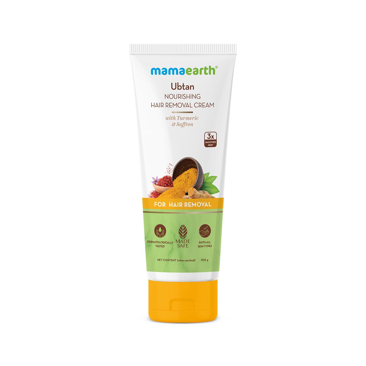 Mamaearth Ubtan Nourishing Hair Removal Cream With Turmeric & Saffron for Hair Removal, 100g - Image 10 - Buy from Indicrest