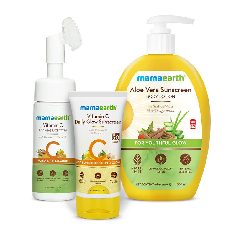 Mamaearth Cleanse, Protect & Glow Combo - Buy from Indicrest