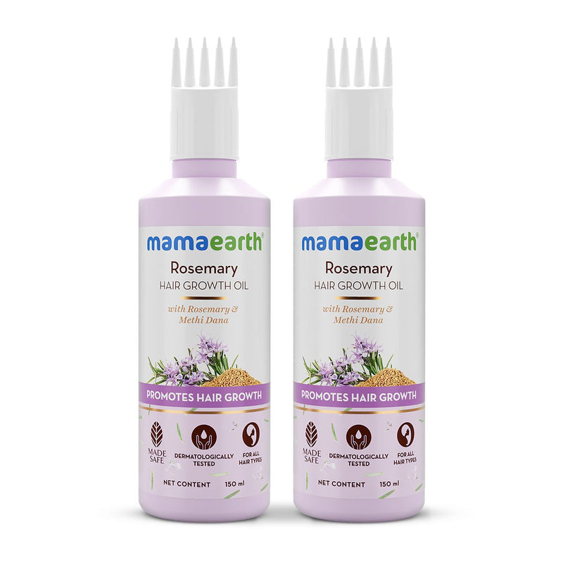 Mamaearth Rosemary Hair Growth Oil with Rosemary & Methi Dana for Promoting Hair Growth, Pack of 2 X 150ml - Buy from Indicrest