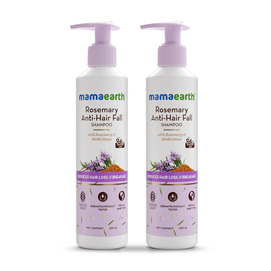 Mamaearth Rosemary Anti-Hair Fall Shampoo with Rosemary & Methi Dana for Reducing Hair Loss & Breakage, Pack of 2 X 250ml - Buy from Indicrest
