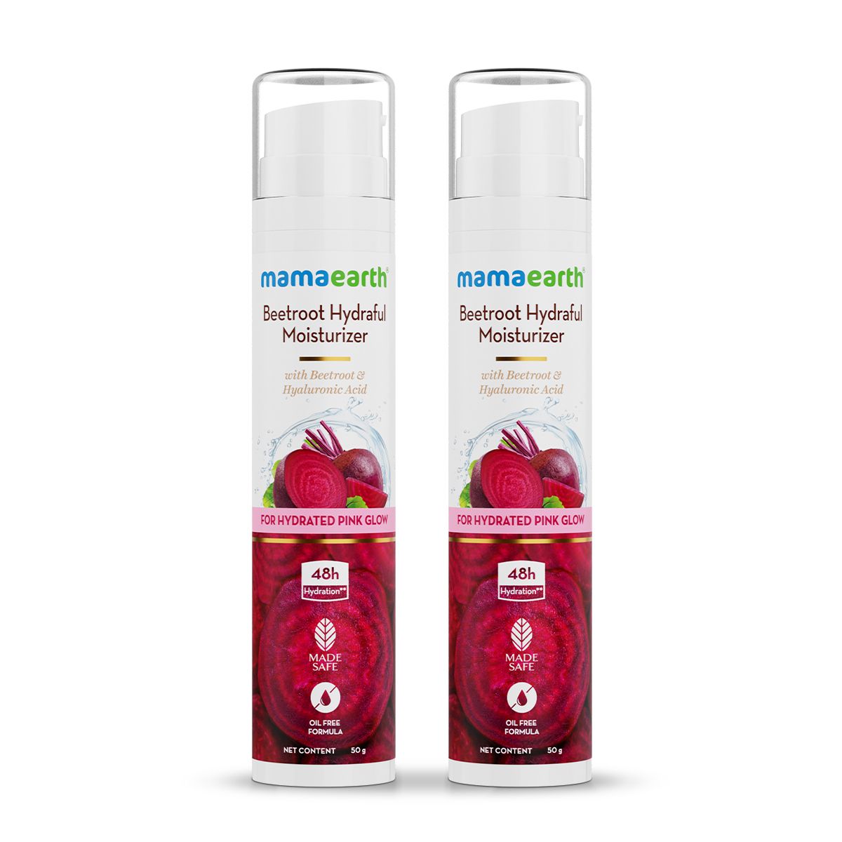 Mamaearth Beetroot Hydraful Moisturizer With Beetroot & Hyaluronic Acid, Pack of 2 X 50ml - Buy from Indicrest