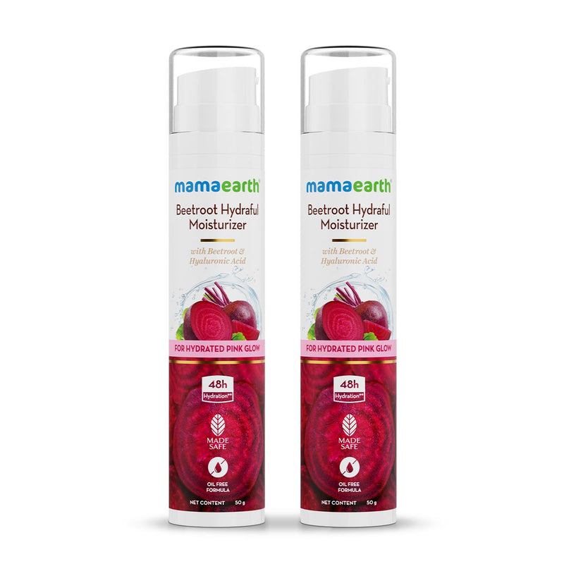 Mamaearth Beetroot Hydraful Moisturizer With Beetroot & Hyaluronic Acid, Pack of 2 X 50ml - Buy from Indicrest