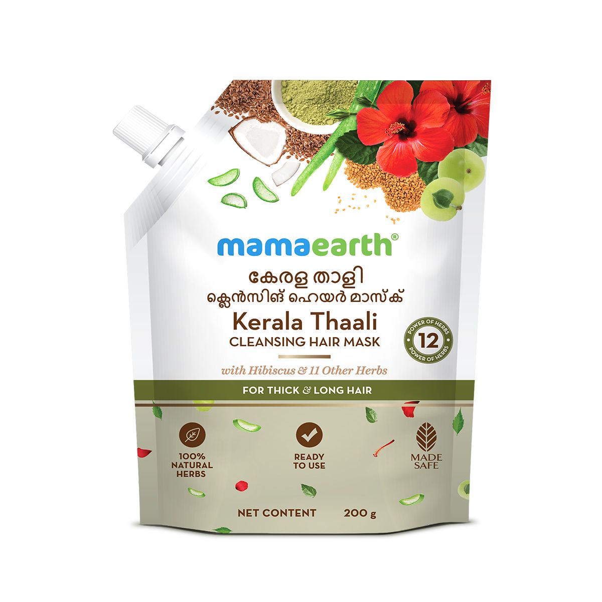 Mamaearth Kerala Thaali Pre-Shampoo Hair Mask with Power of 12 Herbs for Thick & Long Hair, 200g - Image 9 - Buy from Indicrest