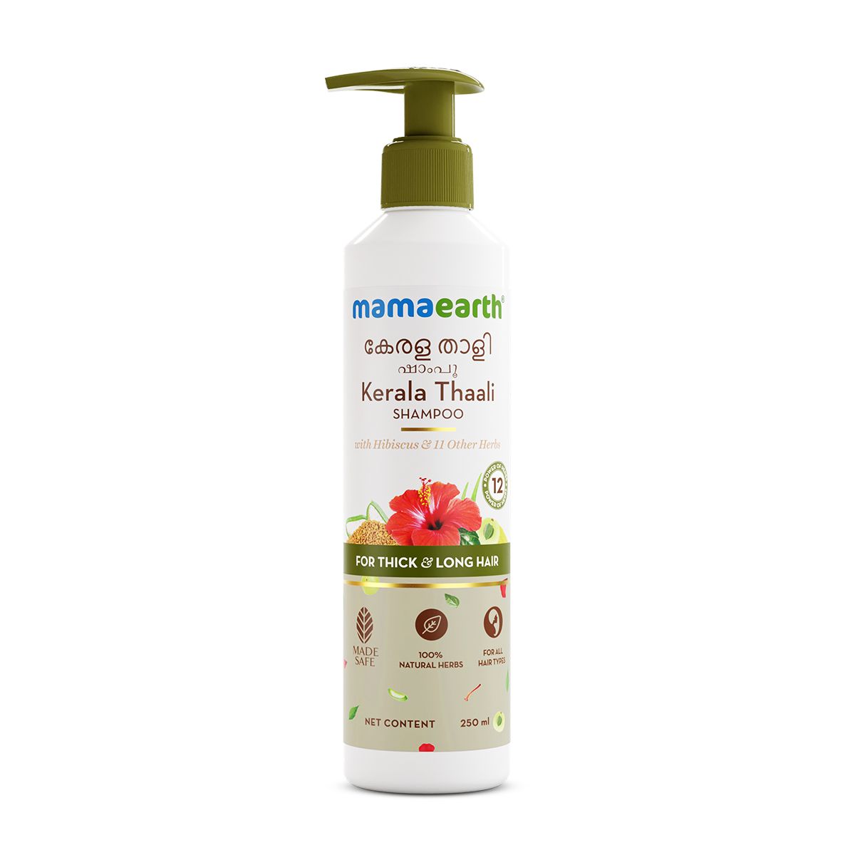 Mamaearth Kerala Thaali Shampoo with the Power of 12 Herbs for Thick & Long Hair, 250ml - Image 8 - Buy from Indicrest