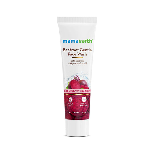 Mamaearth Beetroot Gentle Face Wash With Beetroot & Hyaluronic Acid, 20ml - Buy from Indicrest