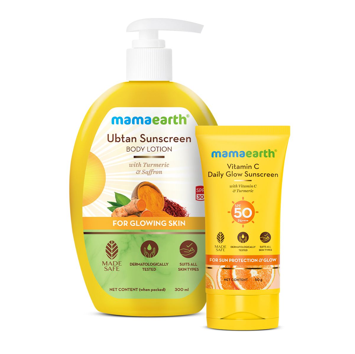 Mamaearth Summer Essentials Combo, Sunscreen Gel 50g + Body Lotion 300ml - Buy from Indicrest