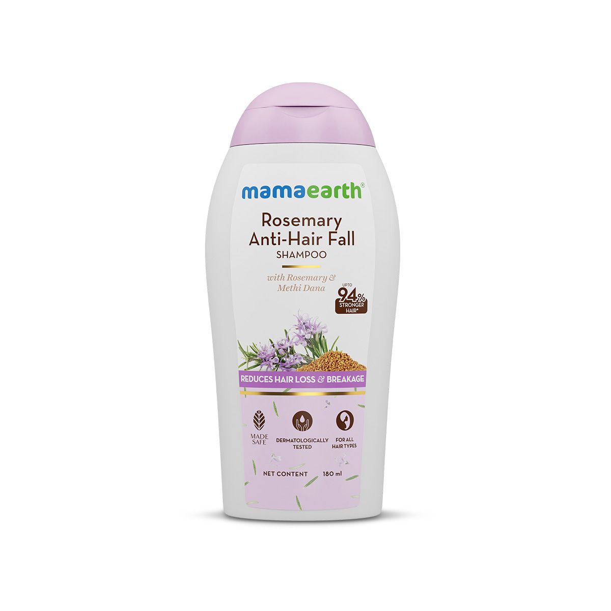 Mamaearth Rosemary Anti-Hair Fall Shampoo with Rosemary & Methi Dana for Reducing Hair Loss & Breakage, 180 ml - Image 6 - Buy from Indicrest