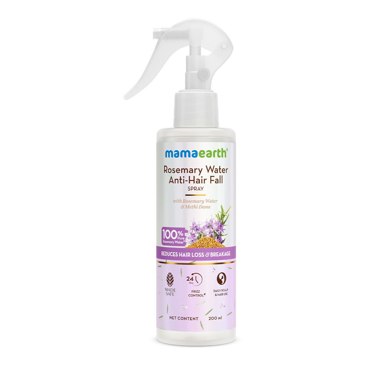 Mamaearth Rosemary Water Anti-Hair Fall Spray with 100% Pure Steam Distilled Rosemary Water & Methi Dana for Hair, 200ml - Image 8 - Buy from Indicrest