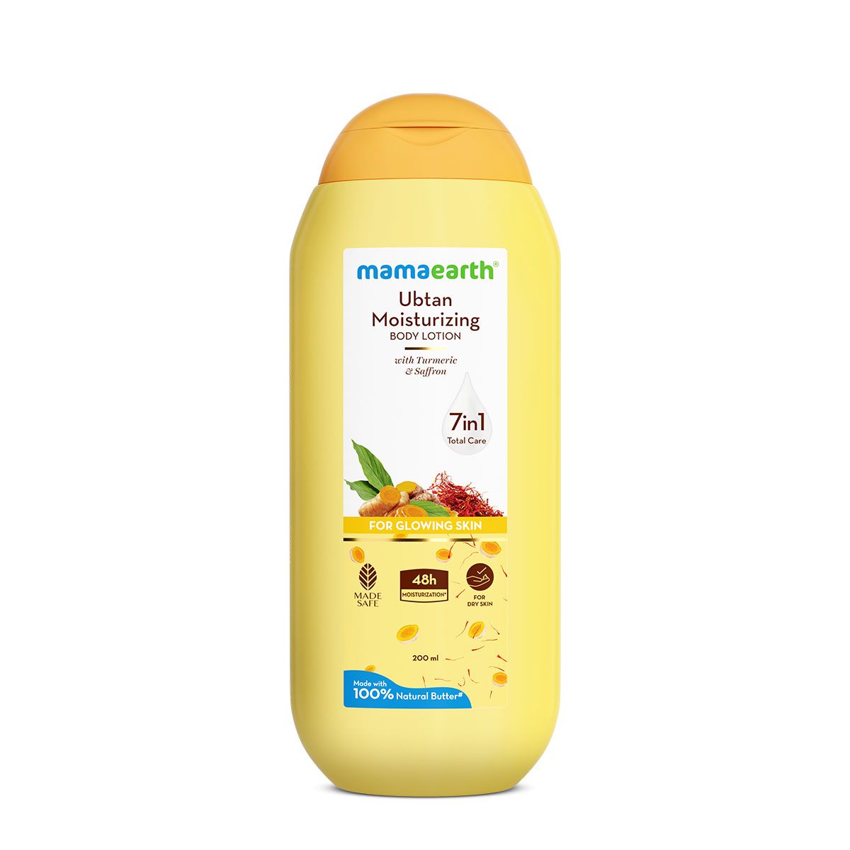 Mamaearth Ubtan Moisturizing Body Lotion with Turmeric & Saffron for Glowing Skin, 200ml - Image 7 - Buy from Indicrest