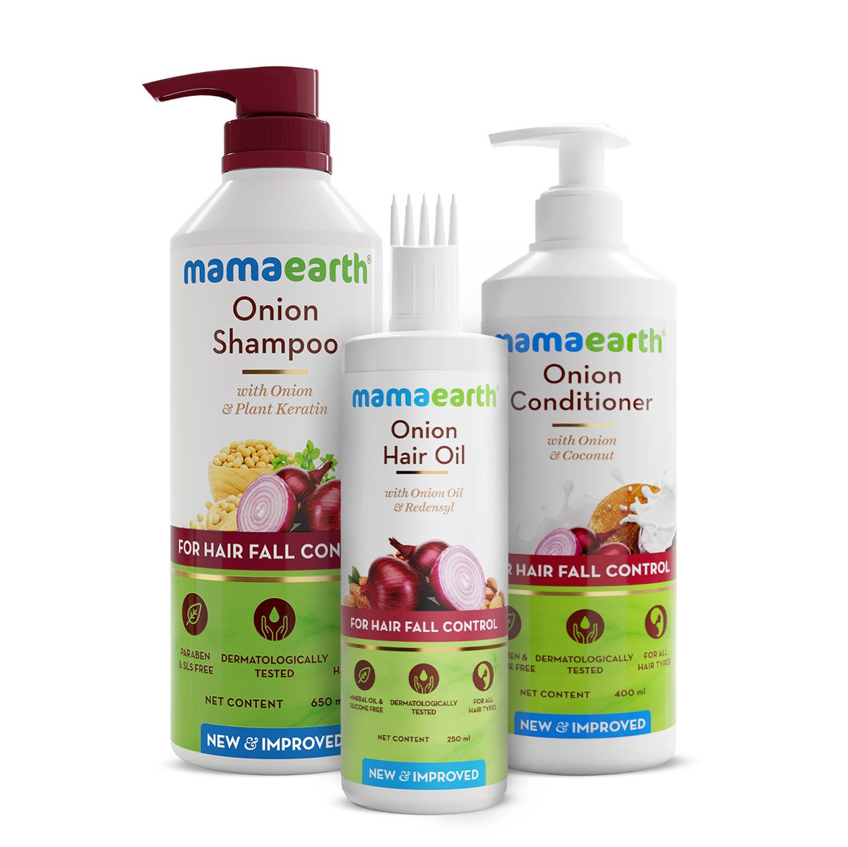 Mamaearth Onion Healthy Hair Kit, 250ml + 650ml + 400ml - Image 3 - Buy from Indicrest