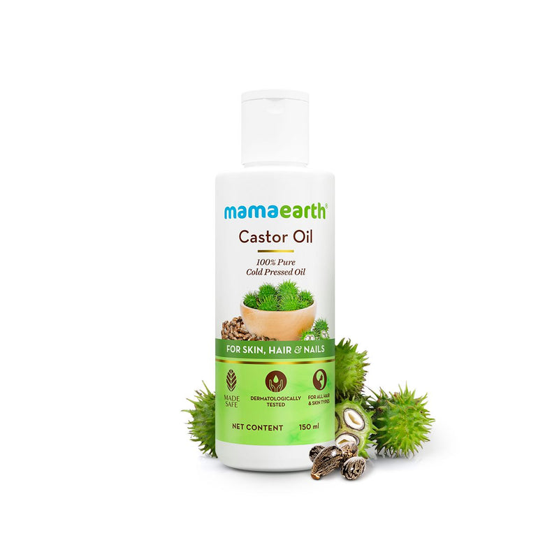 Mamaearth Castor Oil with 100% Pure Cold Pressed Castor Oil For Skin, Hair & Nails, 150ml - Buy from Indicrest