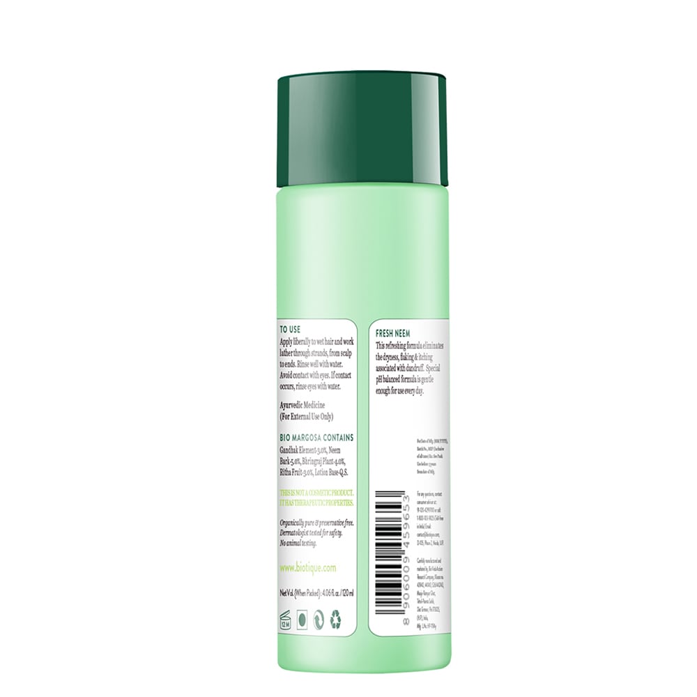 Biotique Fresh Neem Anti Dandruff Shampoo & Conditioner, 120ml - Image 8 - Buy from Indicrest