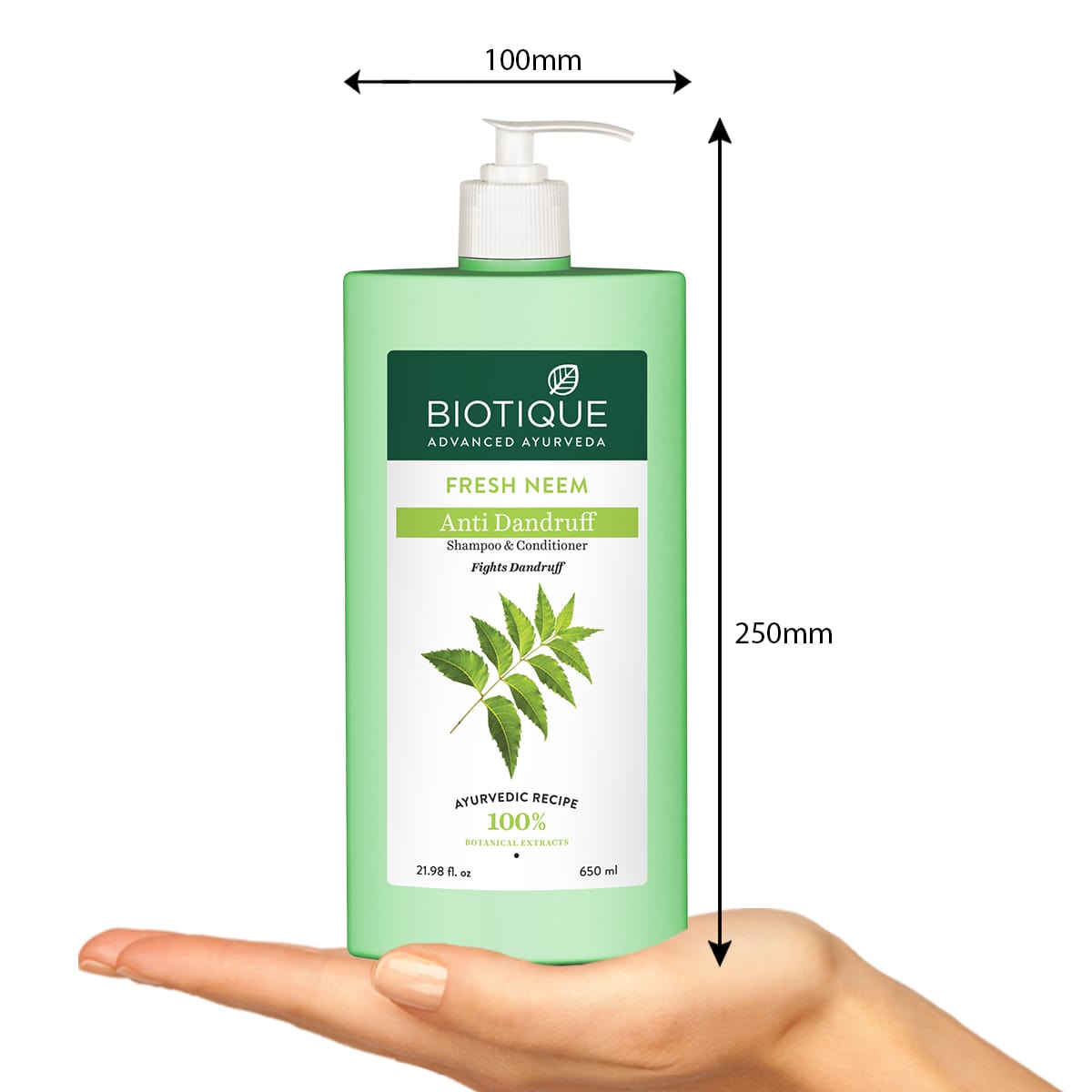 Biotique Fresh Neem Anti Dandruff Shampoo & Conditioner, 650ml - Image 3 - Buy from Indicrest