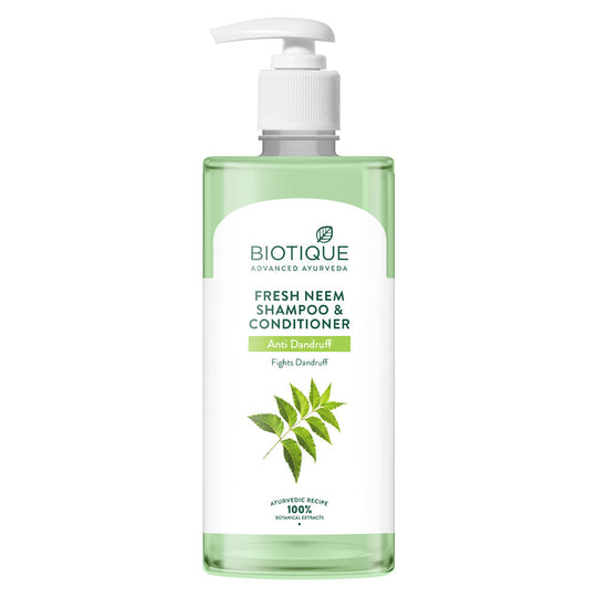 Biotique Fresh Neem Anti Dandruff Shampoo & Conditioner, 500ml - Buy from Indicrest