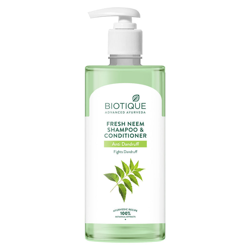 Biotique Fresh Neem Anti Dandruff Shampoo & Conditioner, 500ml - Buy from Indicrest