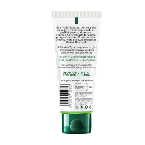 Biotique Fresh Neem Pimple Control Face Wash, 150ml - Image 3 - Buy from Indicrest