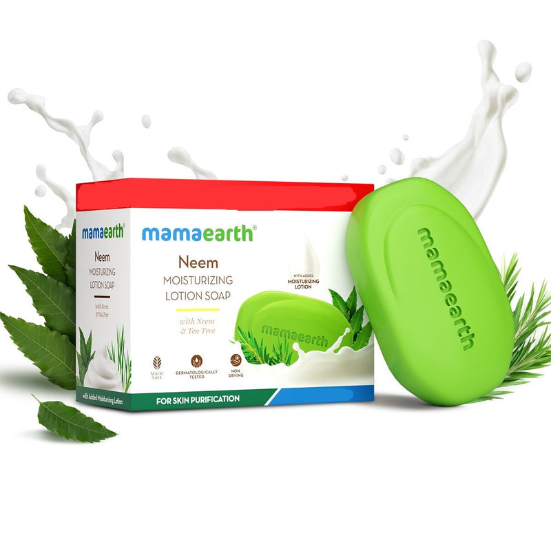 Mamaearth Neem Moisturizing Lotion Soap with Neem & Tea Tree for Skin Purification, 125g - Buy from Indicrest