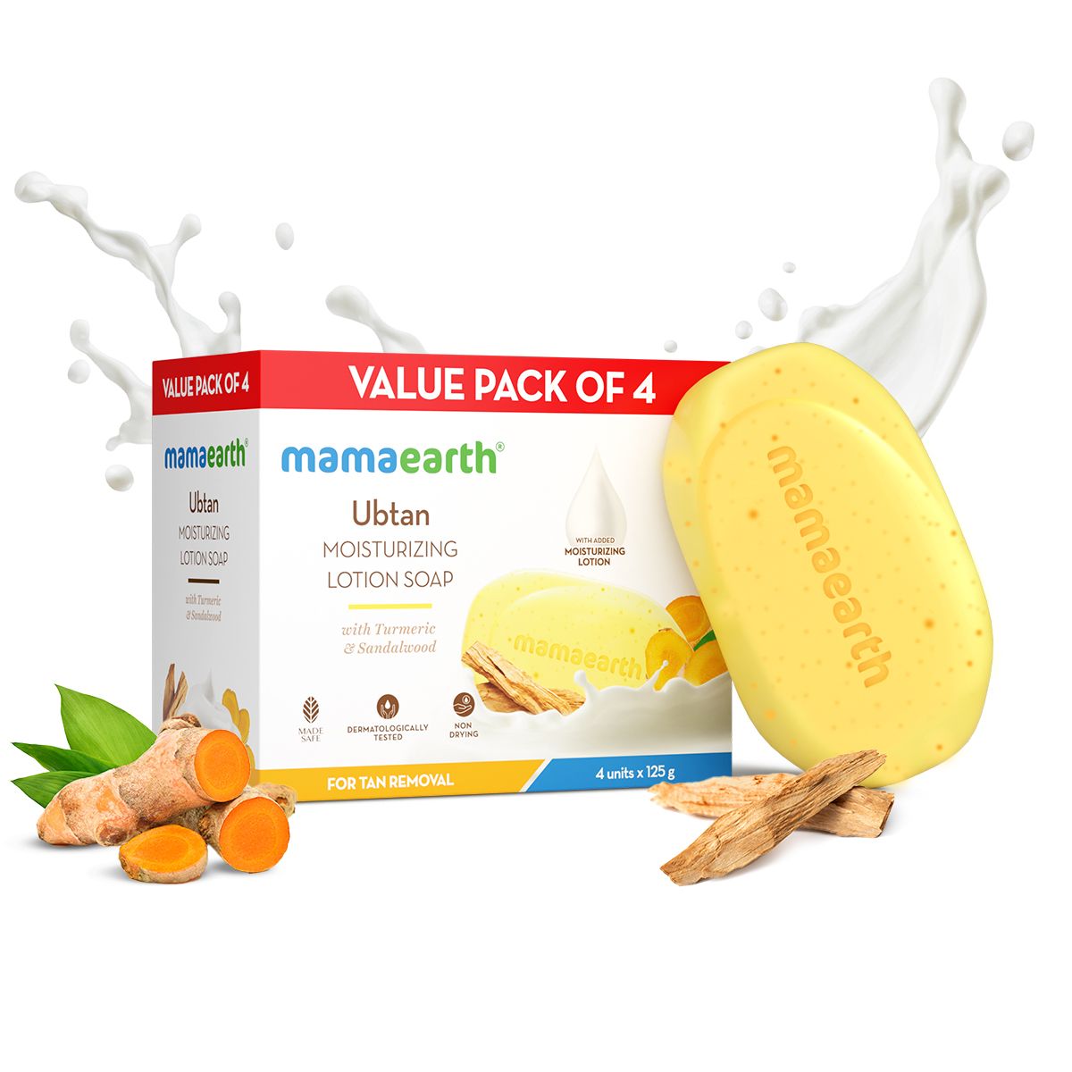 Mamaearth Ubtan Moisturizing Lotion Soap (Value, Pack of 4), 125 g X 4 - Buy from Indicrest
