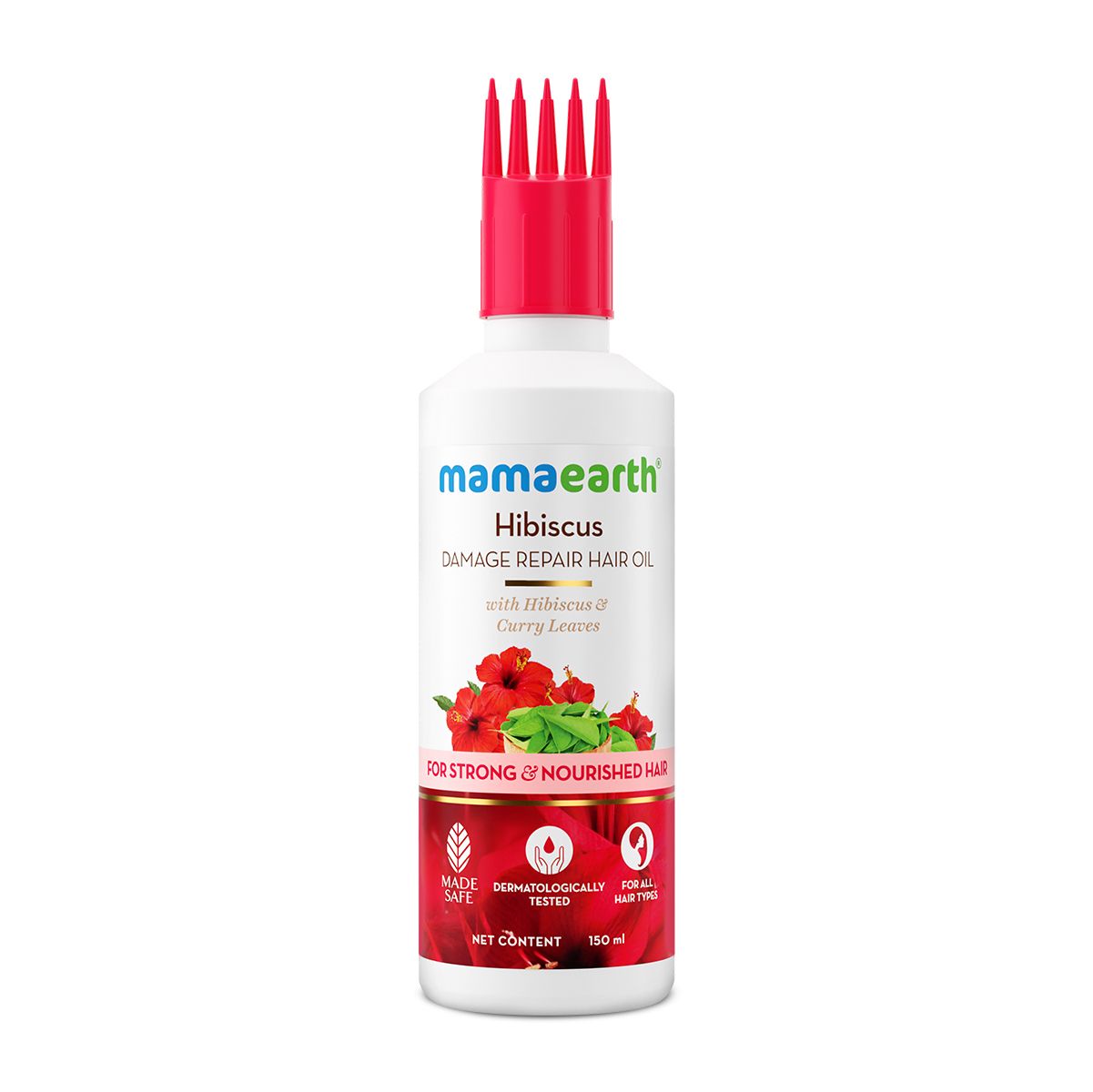 Mamaearth Hibiscus Damage Repair Hair Oil with Hibiscus & Curry Leaves, 150ml - Image 6 - Buy from Indicrest