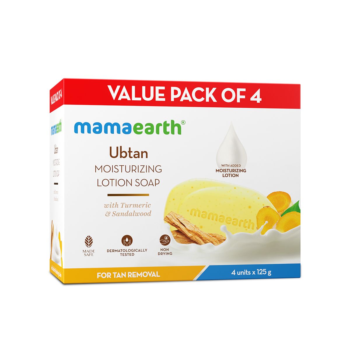 Mamaearth Ubtan Moisturizing Lotion Soap (Value, Pack of 4), 125 g X 4 - Image 8 - Buy from Indicrest