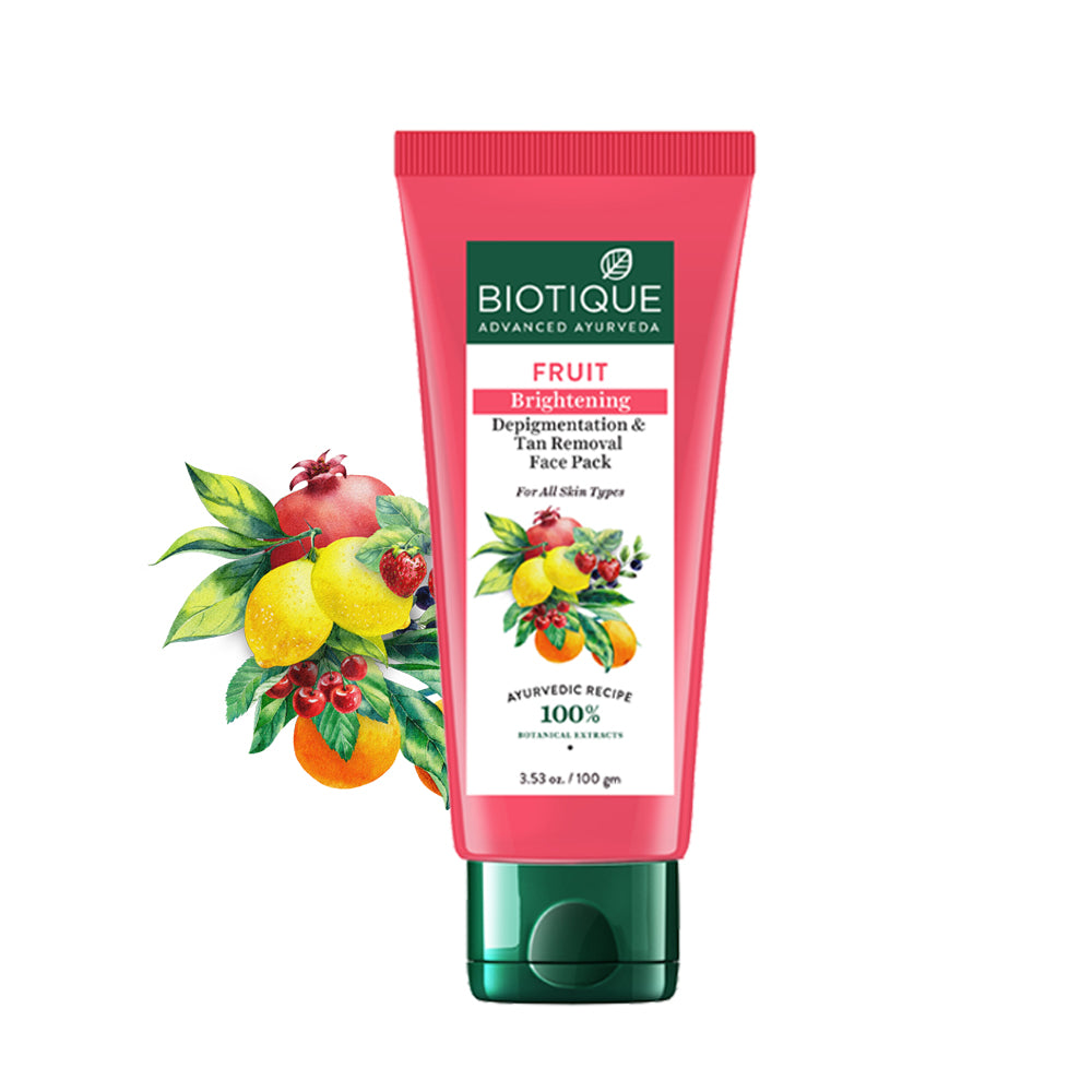 Biotique Fruit Brightening Depigmentation & Tan Removal Face Pack, 50ml - Image 3 - Buy from Indicrest