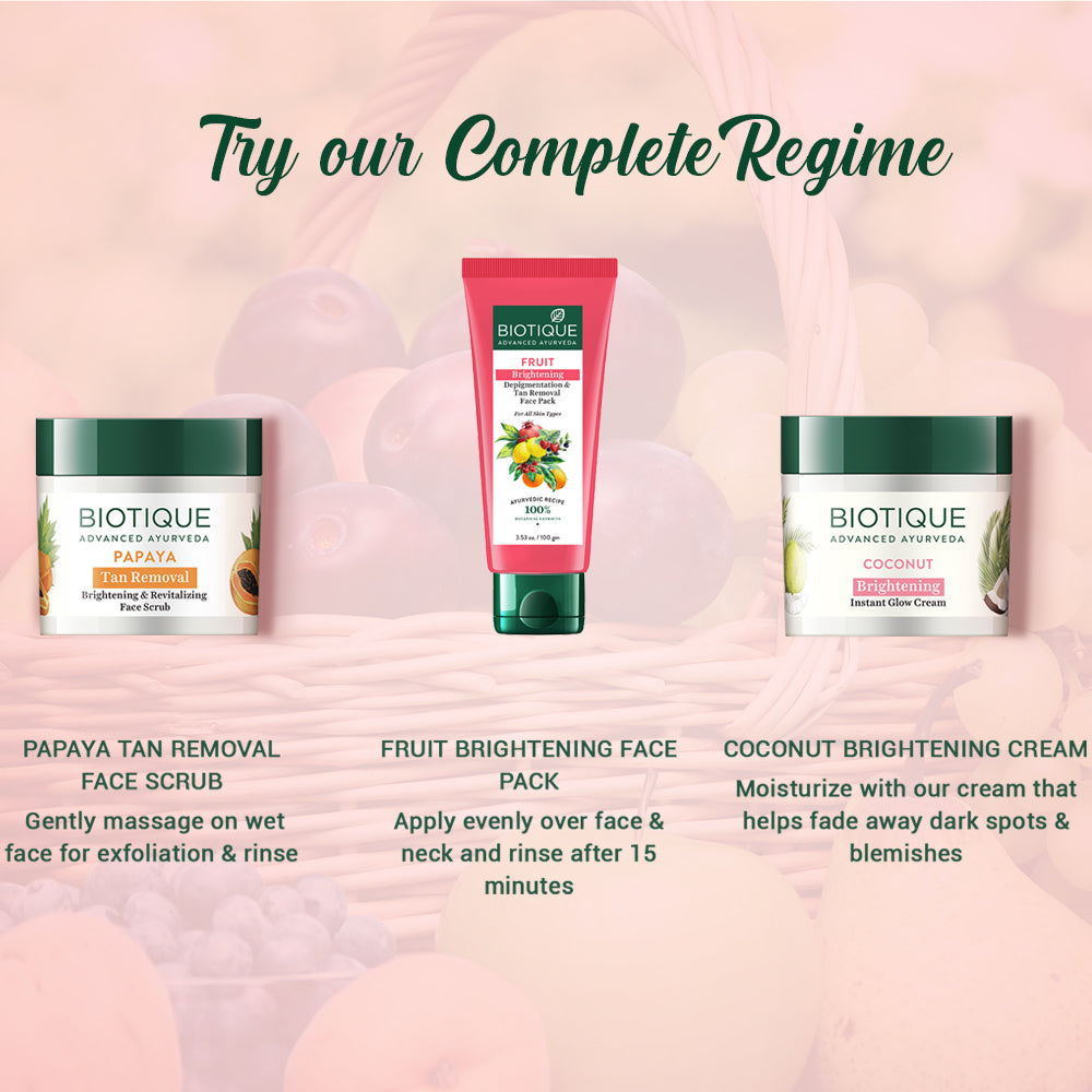 Biotique Fruit Brightening Depigmentation & Tan Removal Face Pack, 50ml - Image 4 - Buy from Indicrest