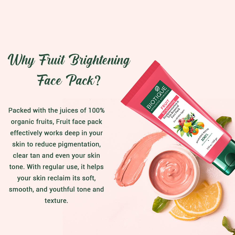 Biotique Fruit Brightening Depigmentation & Tan Removal Face Pack, 50ml - Image 5 - Buy from Indicrest