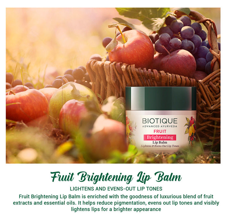 Biotique Fruit Brightening Lip Balm, 12g - Image 4 - Buy from Indicrest