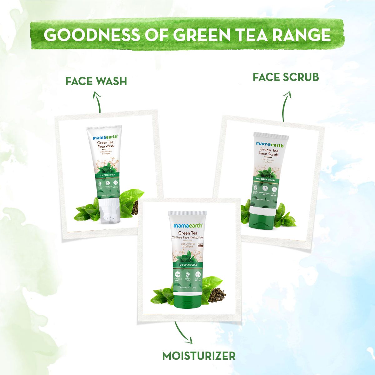 Mamaearth Green Tea Face Scrub With Green Tea & Collagen For Open Pores, 100g - Image 6 - Buy from Indicrest