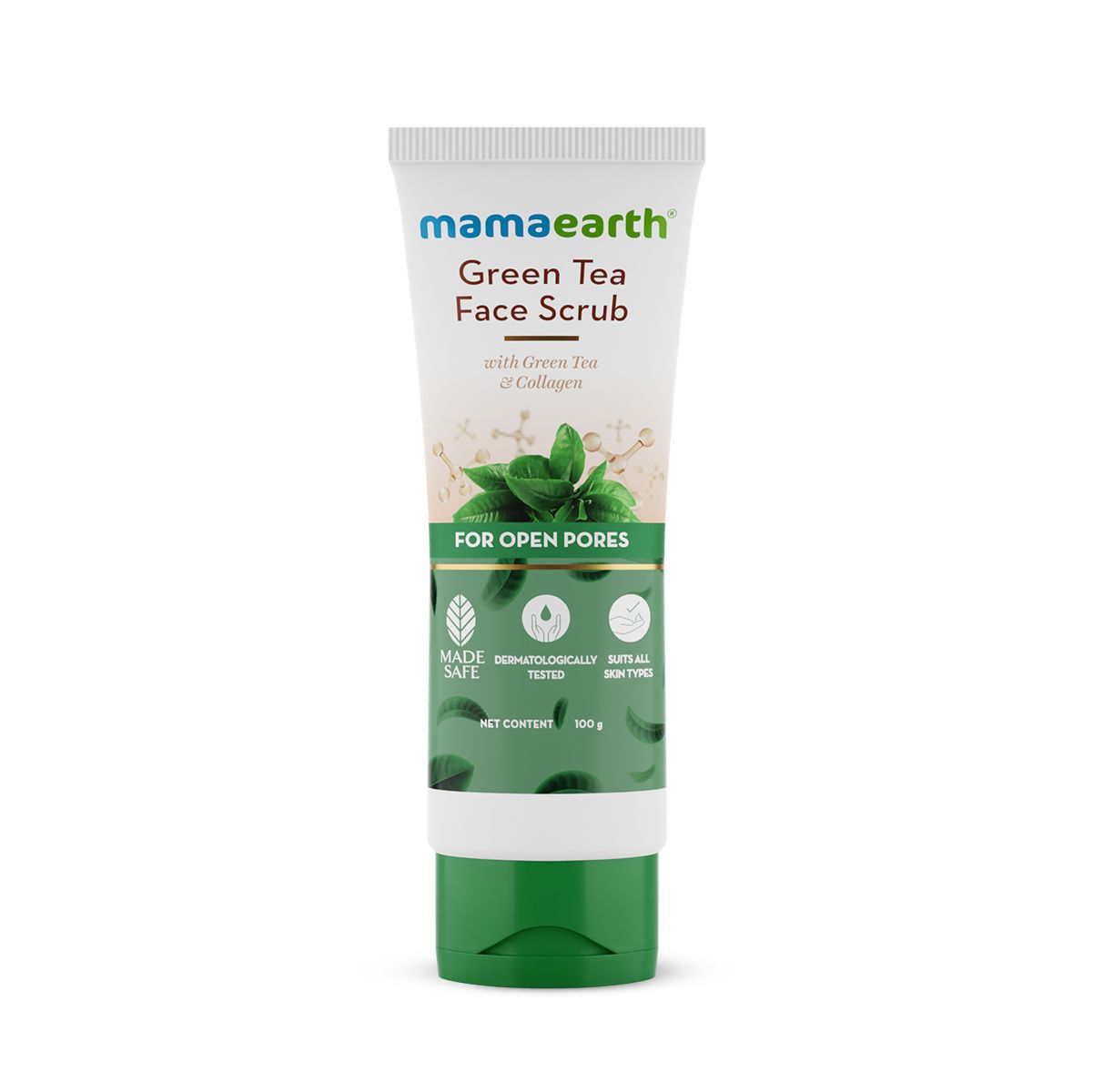 Mamaearth Green Tea Face Scrub With Green Tea & Collagen For Open Pores, 100g - Image 8 - Buy from Indicrest