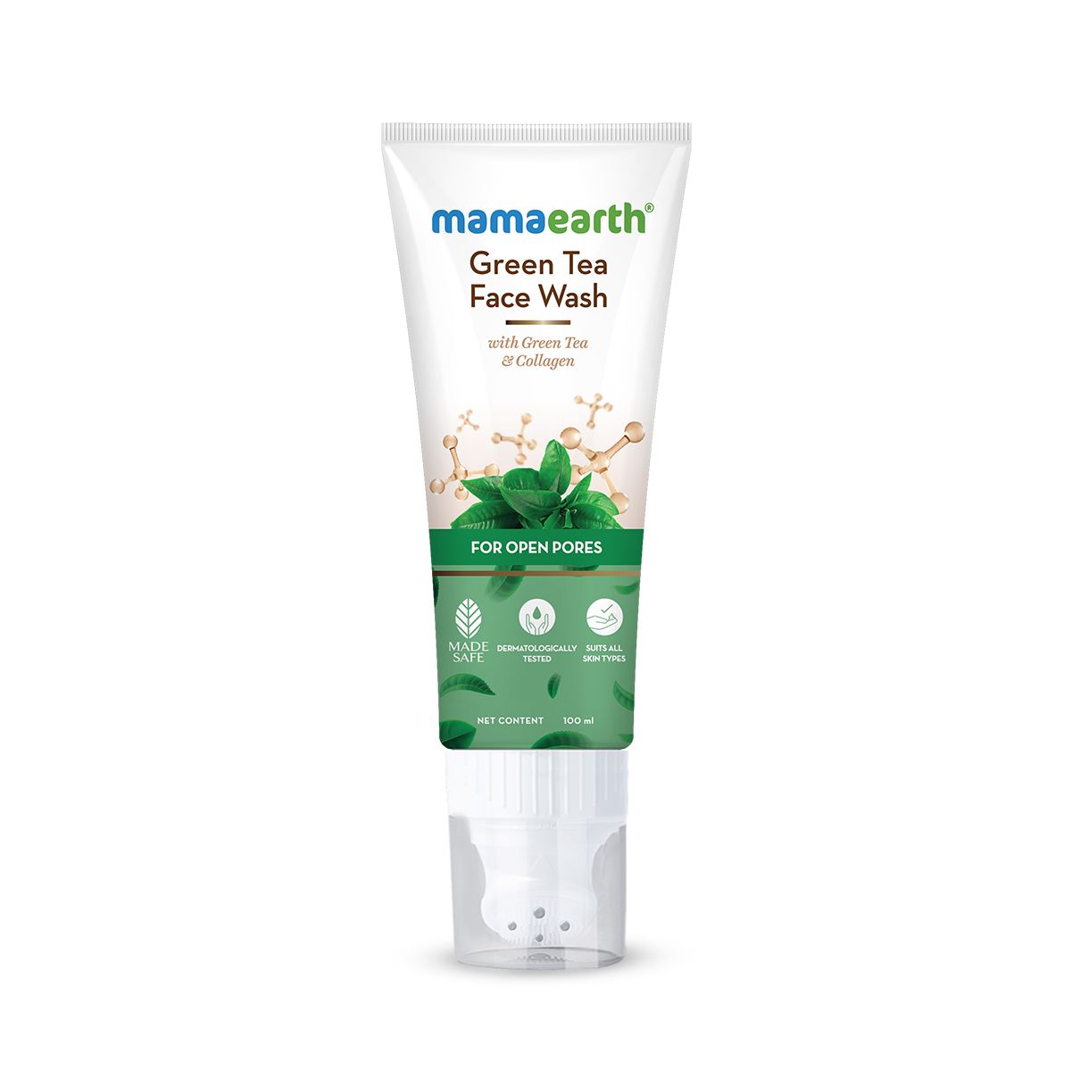 Mamaearth Green Tea Face Wash With Green Tea & Collagen For Open Pores, 100ml - Image 8 - Buy from Indicrest