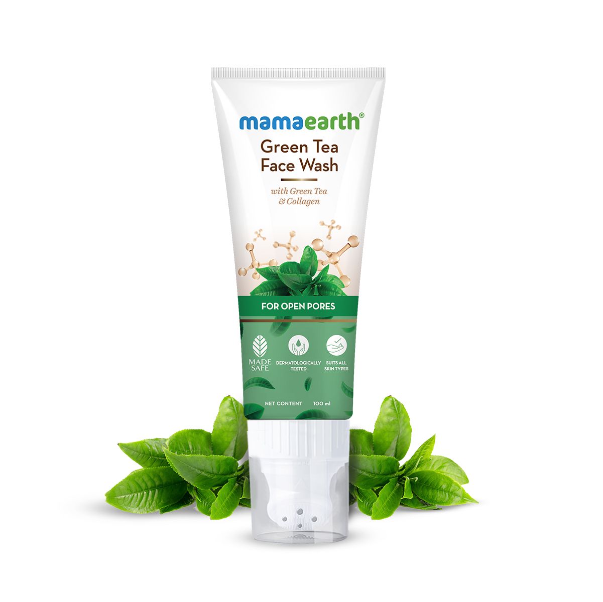Mamaearth Green Tea Face Wash With Green Tea & Collagen For Open Pores, 100ml - Buy from Indicrest