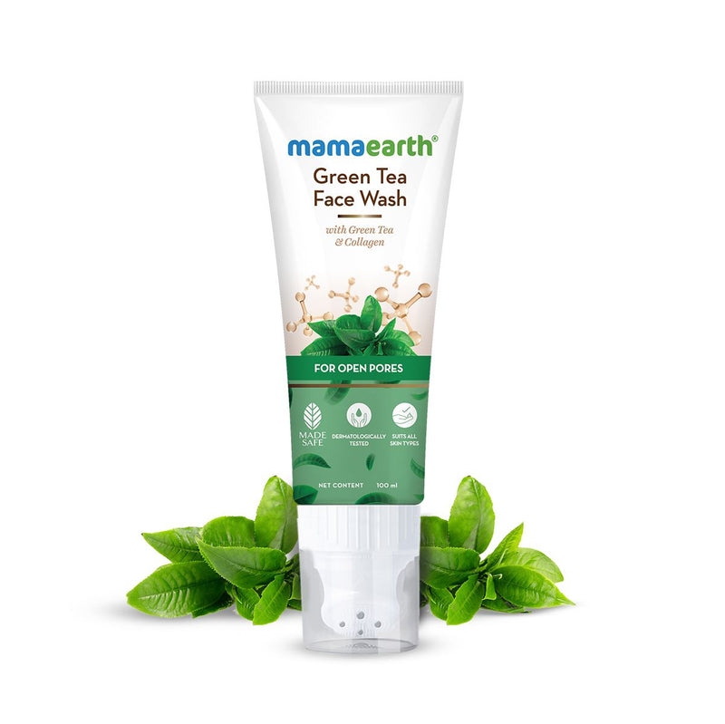 Mamaearth Green Tea Face Wash With Green Tea & Collagen For Open Pores, 100ml - Buy from Indicrest