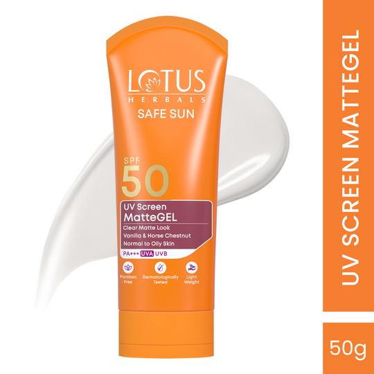Lotus Herbals Safe Sun UV Screen MatteGEL Sunscreen SPF 50 PA+++, 50g