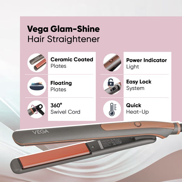 Vega Glam-Shine Hair Straightener - VHSH-24