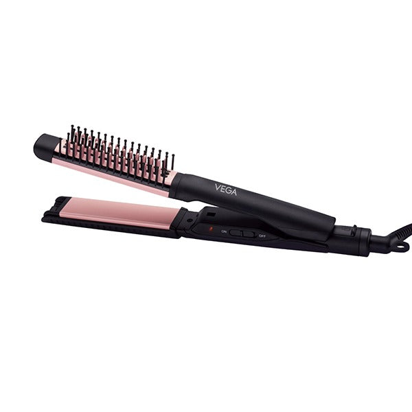 Vega Glam Shine 2 In 1 Hair Straightener & Brush-VHSSB-01 Buy at Indicrest