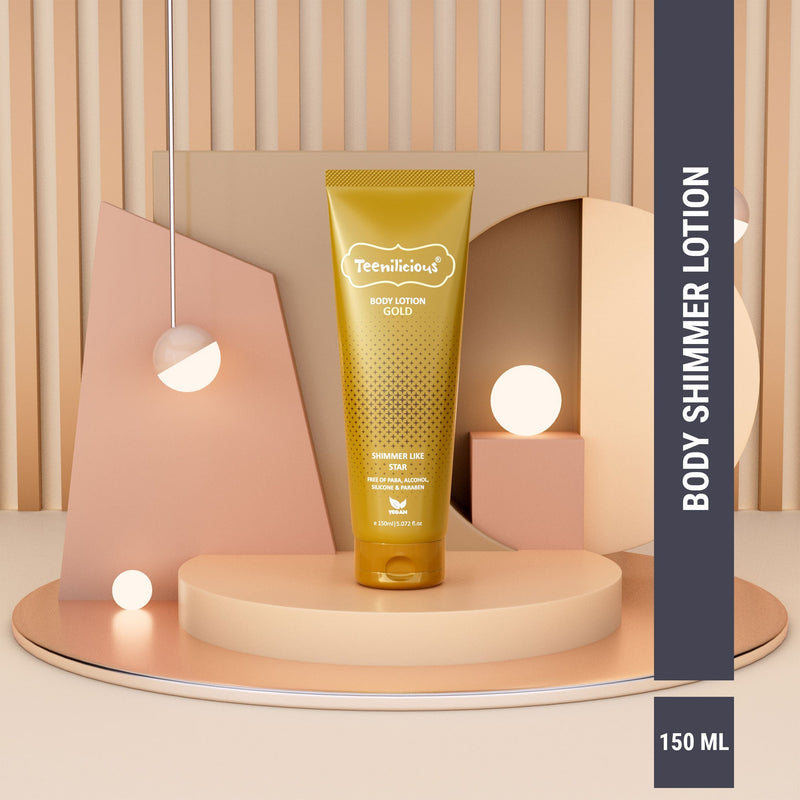 Fixderma Teenilicious Body Lotion Gold Sparkle | Skin Shine Lotion To Add Natural Shimmer, 150ml - Buy from Indicrest