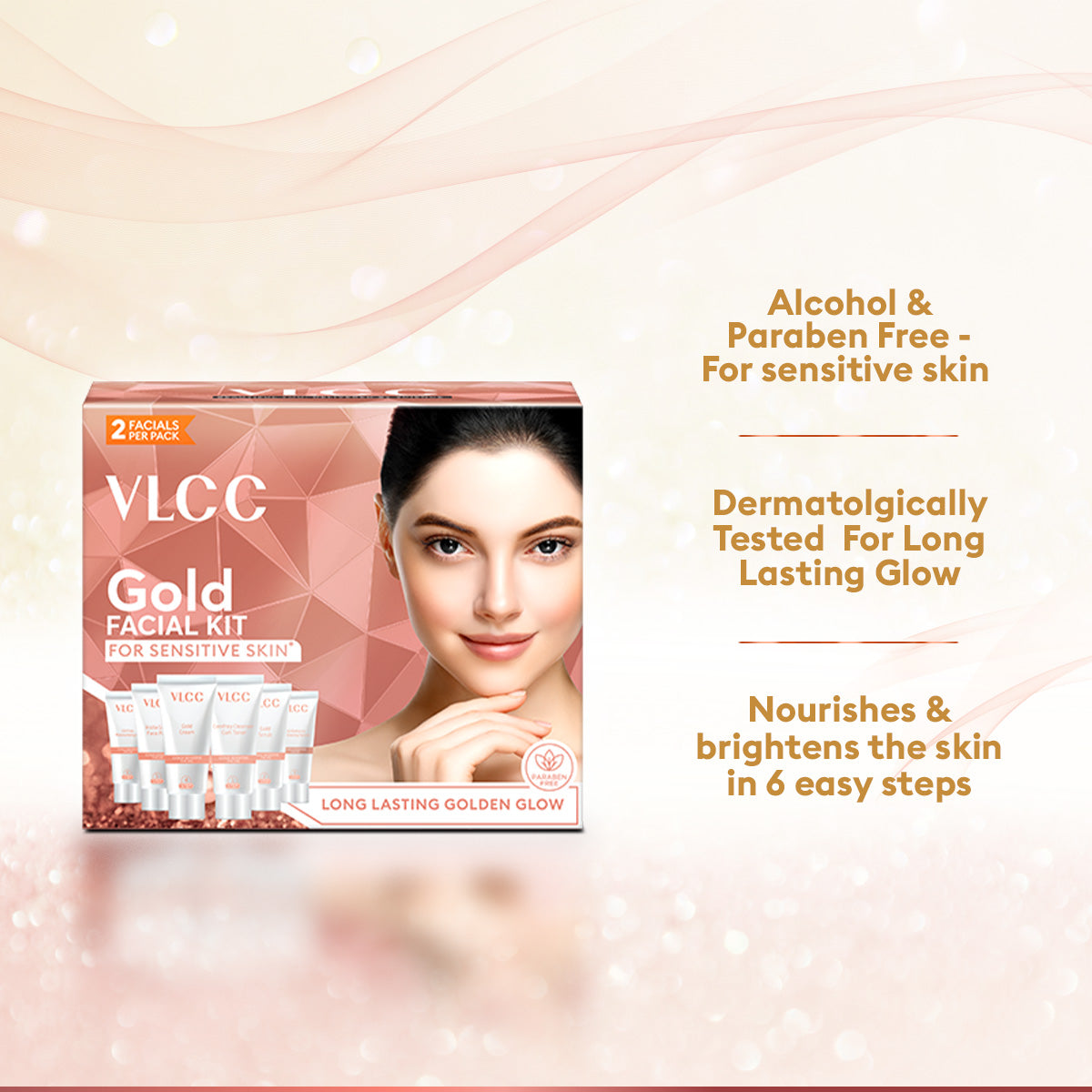 VLCC Gold Facial kit for Sensitive Skin - 60 g - Image 4 - Buy from Indicrest