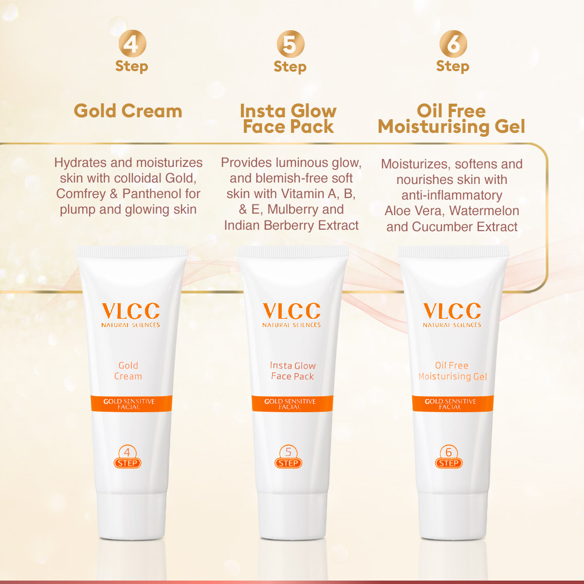 VLCC Gold Facial kit for Sensitive Skin - 60 g - Image 7 - Buy from Indicrest