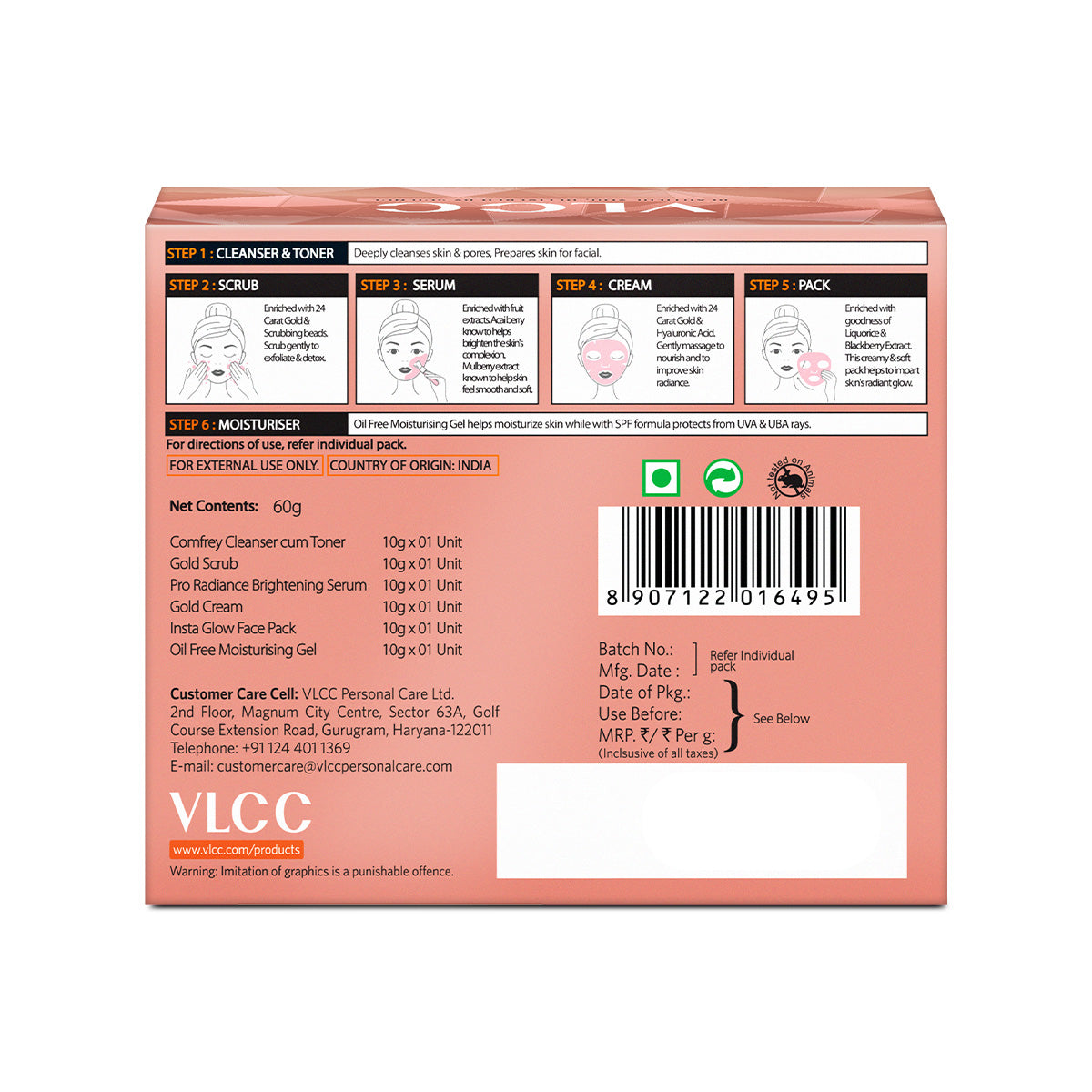 VLCC Gold Facial kit for Sensitive Skin - 60 g - Image 8 - Buy from Indicrest