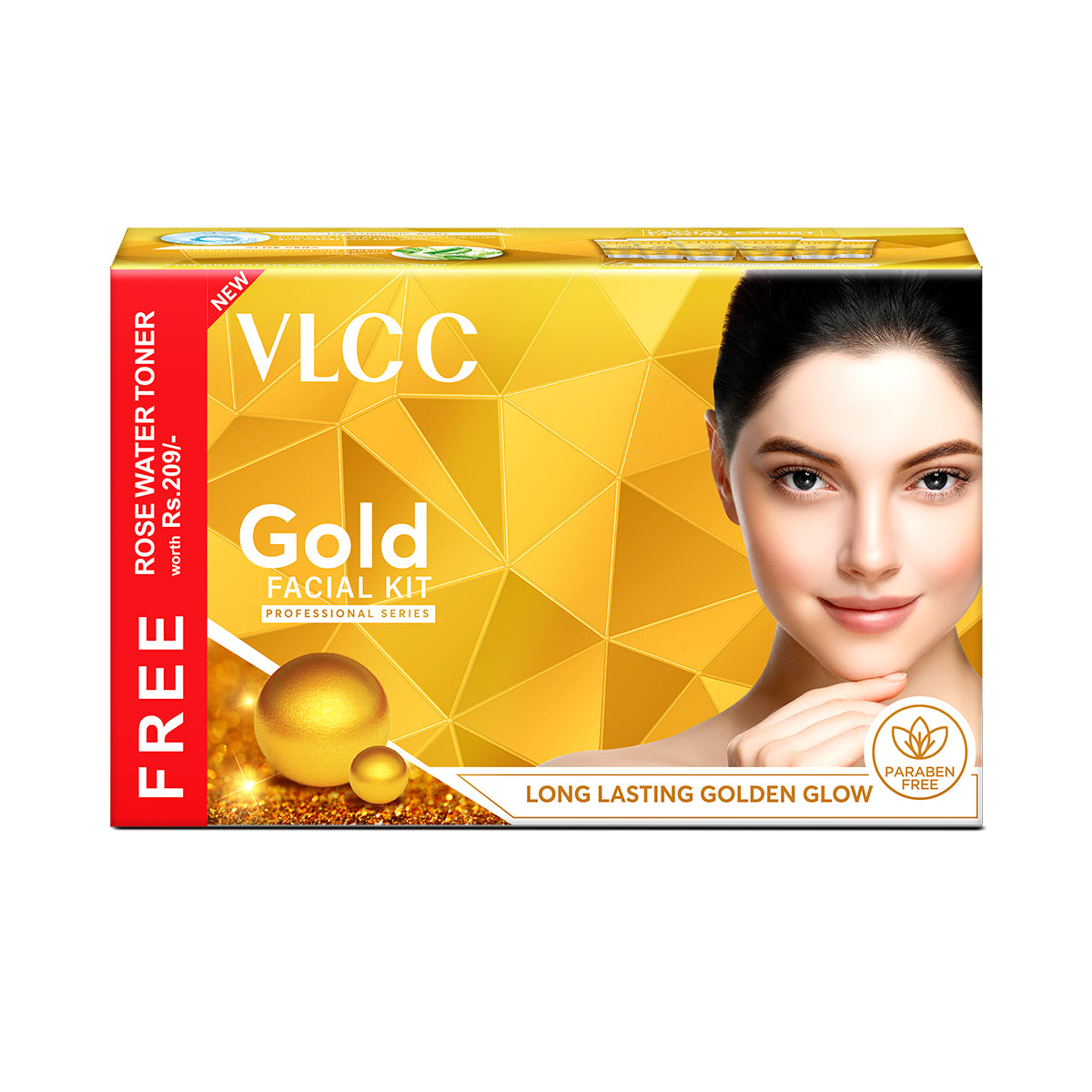 VLCC Gold Facial Kit- 300 g with FREE Rose Water Toner - 100 ml - Buy from Indicrest